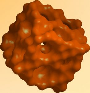 Schematic of porous silicon crystal.  Credit: Donghai Wang, Penn State University