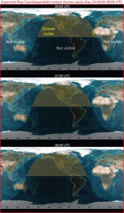Camelopardalid Shower Map