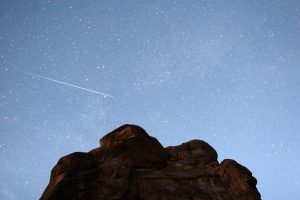 Perseid meteor streaking across Colorado. Credit: NASA