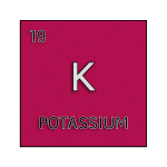 Color element cell for potassium.