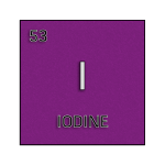 Color element cell for iodine.