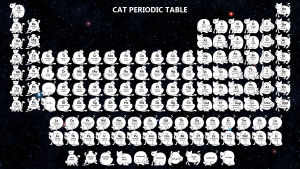 Cat Periodic Table with Space Background