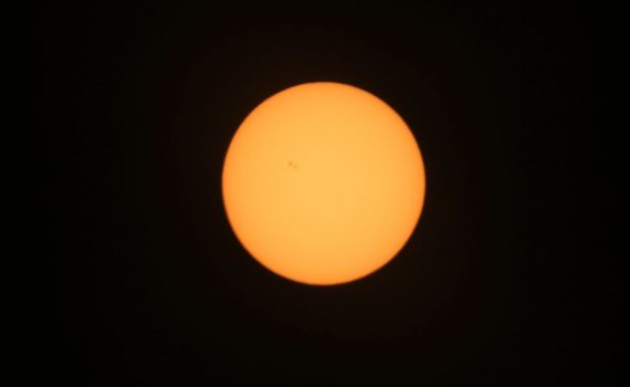 Photo of the sun taken with a Canon camera and cheap solar filter on March 11, 2015.