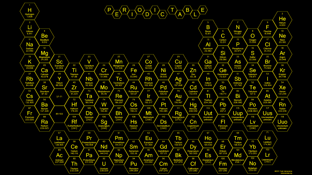 2015 - Honeycomb Periodic Table - Yellow