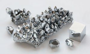 These are samples of pure chromium metal and chromium crystals. (Alchemist-hp)