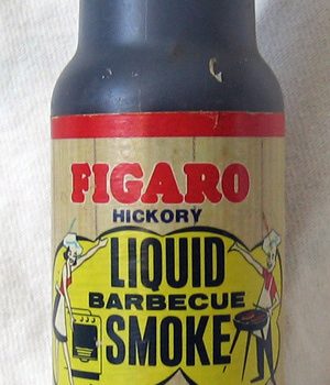 Liquid smoke is a food seasoning that is made by passing smoke through water. Andrew Filer, Creative Commons License