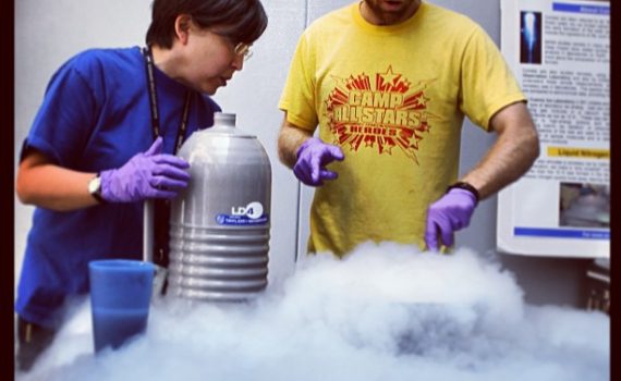 Liquid nitrogen boils at room temperature. If you microwave it, it's already boiling, so nothing much happens. (NASA Goddard)