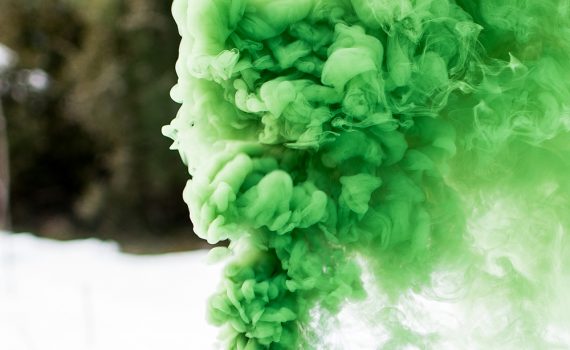 Make a colored smoke bomb using an organic dye.