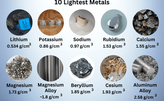 10 Lightest Metals