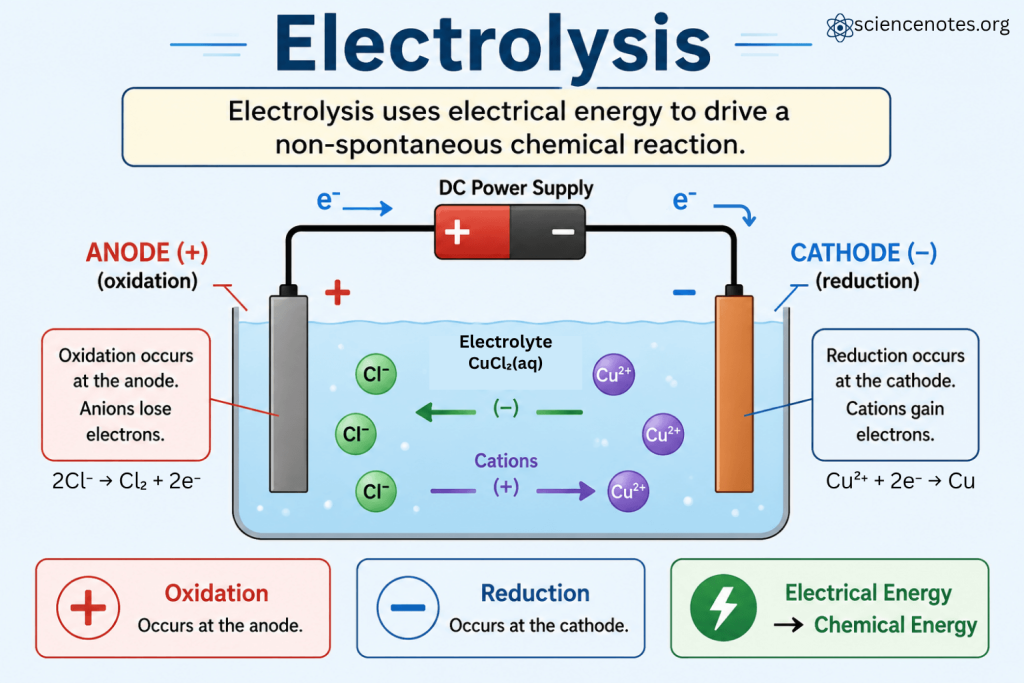 Electrolysis Definition and Diagram